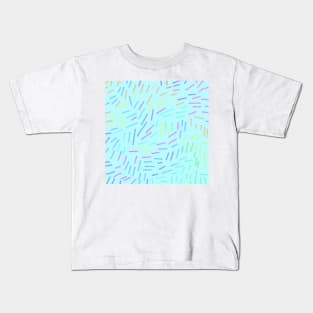 Colorful sprinkles on a blue background Kids T-Shirt